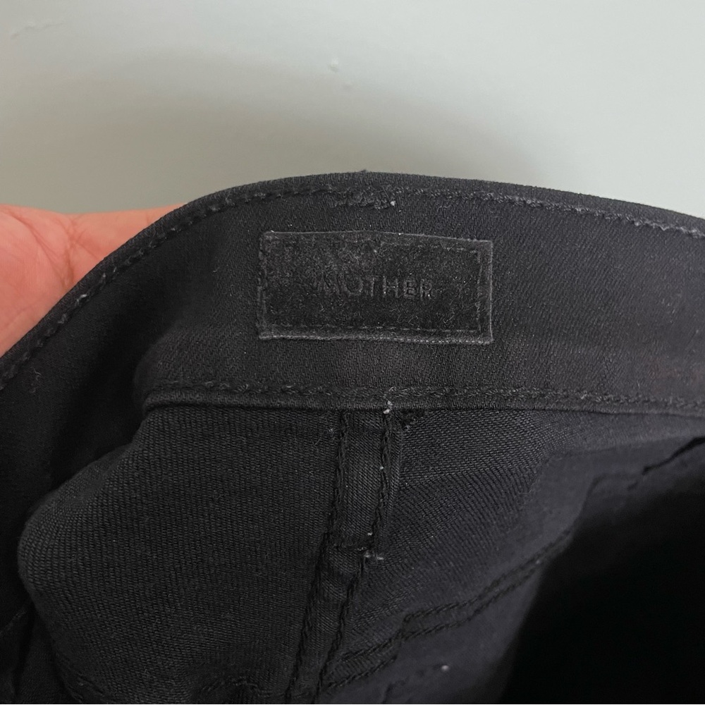 MOTHER The Hustler Ankle Fray Not Guilty Black Size 27 Straight - Picture 11 of 14